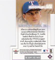 2002 Hot Prospects We're Number One #AR Alex Rodriguez back image