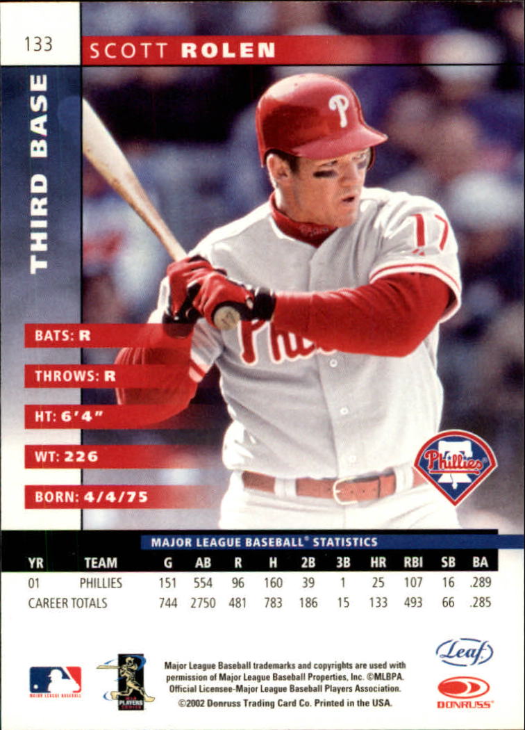B5221- 2002 Leaf Baseball Card #s 1-200 +Inserts -You Pick- 15+ FREE US SHIP - Picture 163 of 199