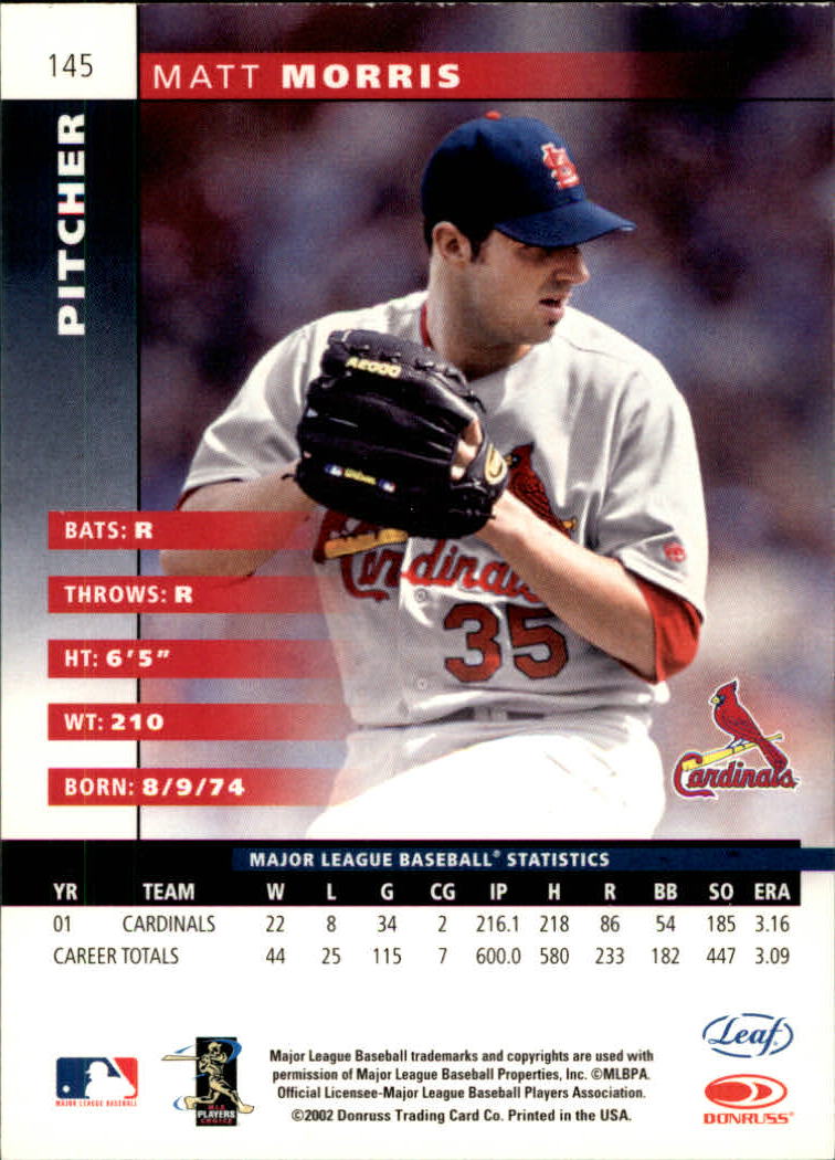 2002 Leaf #145 Matt Morris back image