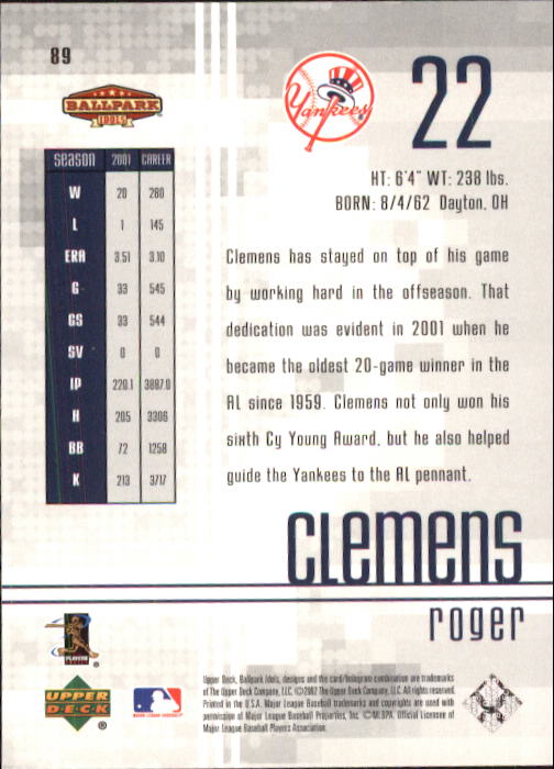 B5588- 2002 Upper Deck Ballpark Idols BB #s 1-200 -You Pick- 15+ FREE US SHIP - Picture 141 of 305