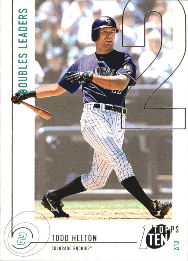 2002 Topps Ten #12 Todd Helton 2B - NM-MT - 1,000,000 Baseball
