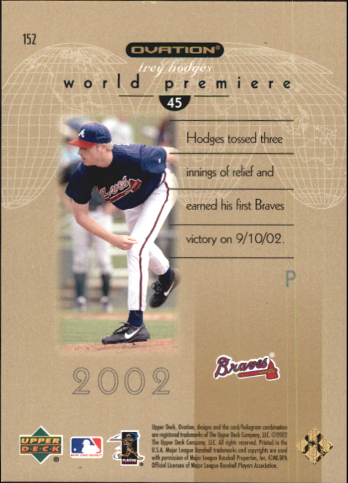 2002 Upper Deck Ovation Standing Ovation #152 Trey Hodges WP