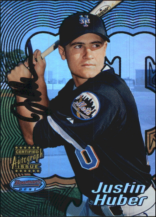 2002 Bowman's Best Blue #176 Justin Huber AU