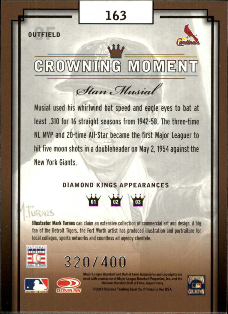 2003 Diamond Kings Silver Foil #163 Stan Musial RET back image