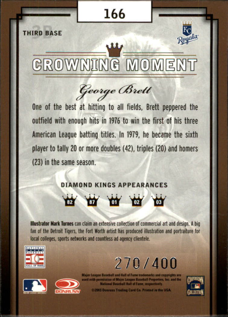 2003 Diamond Kings Silver Foil #166 George Brett RET back image