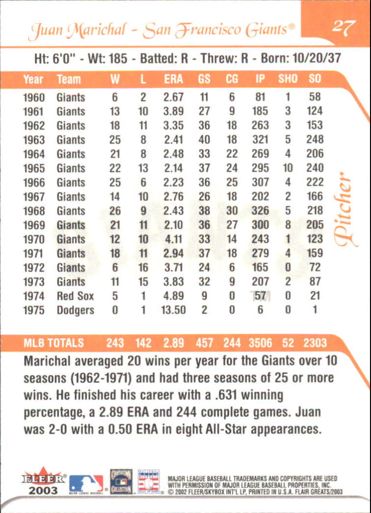 2003 FLAIR GREATS BASEBALL ASSORTED SINGLES U-PICK - Picture 55 of 203