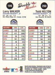 2003 Fleer Double Header #199-00 L.Walker/T.Helton back image