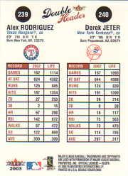 2003 Fleer Double Header #239-40 A.Rodriguez/D.Jeter back image