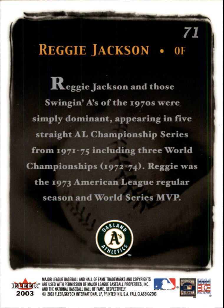 2003 Fleer Fall Classics #71A Reggie Jackson A's GC