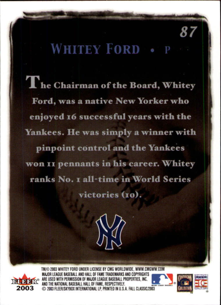 2003 Fleer Fall Classics #87 Whitey Ford GC back image