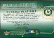 2003 Fleer Focus JE MLB Shirtified Game Jersey #MT Miguel Tejada back image