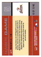 2003 Fleer Patchworks Numbers Game #10 Jeff Bagwell back image