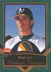 2003 Fleer Platinum Portraits Game Patch #BZ Barry Zito