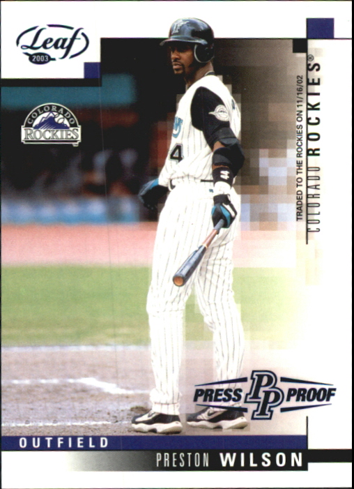 2003 Ultimate Collection Gold #72 Preston Wilson on Fanatics Collect
