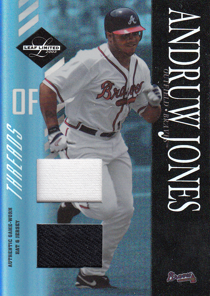 2003 Leaf Limited Threads Double #51 Andruw Jones H Hat-Jsy/25