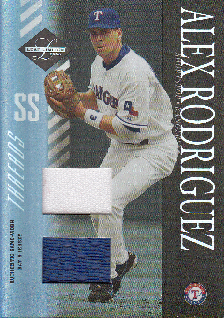 2003 Leaf Limited Threads Double #132 A.Rod Rgr H Hat-Jsy/25