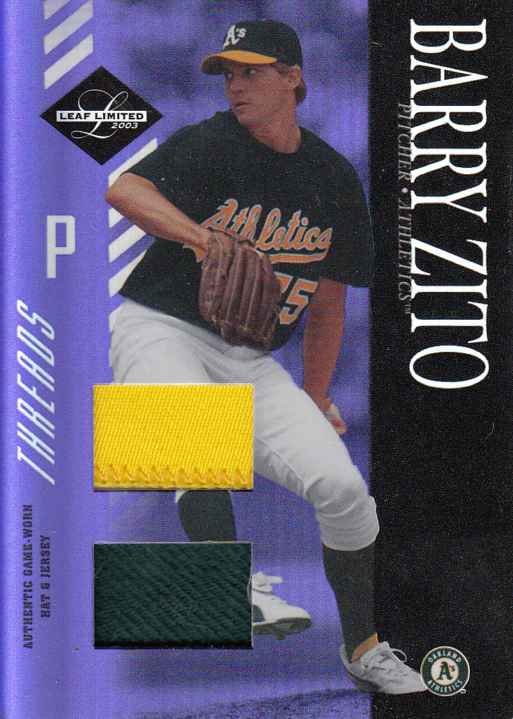 2003 Leaf Limited Threads Double Prime #90 Barry Zito A Hat-Jsy/10