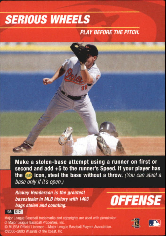 2003 MLB Showdown Strategy #S17 Serious Wheels/D.Cruz