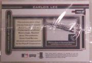 2003 Playoff Piece of the Game Autographs #22 Carlos Lee Bat back image