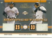 2003 Playoff Prestige Connections Materials #54 Barry Bonds Base/Benito Santiago Base
