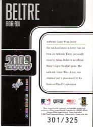 2003 Playoff Prestige Player Collection #6 Adrian Beltre Jsy back image