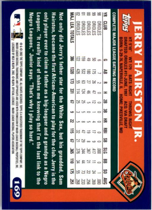 2003 Topps #169 Jerry Hairston Jr. back image