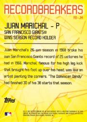 2003 Topps Record Breakers #JM1 Juan Marichal 1 back image