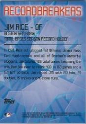2003 Topps Record Breakers #JR Jim Rice 2 back image