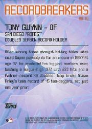 2003 Topps Record Breakers #TG2 Tony Gwynn 2 back image