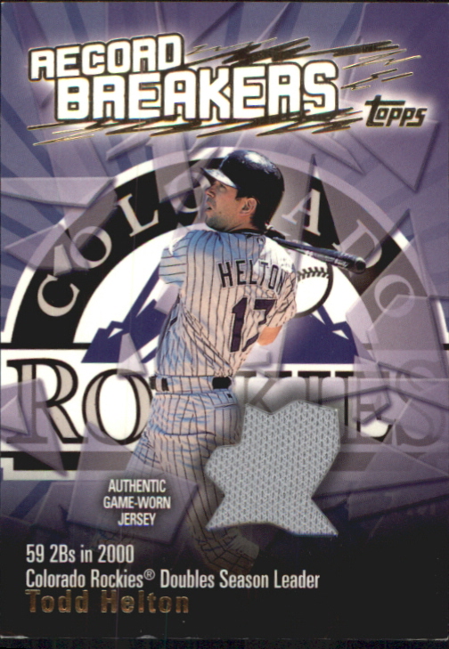 2003 Topps Record Breakers Relics #TH1 Todd Helton Uni B1