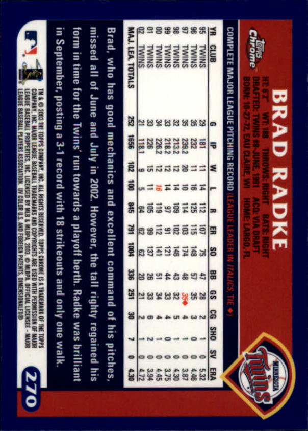 A6090- 2003 Topps Chrome BB Cards 251-440 +Inserts -You Pick- 15+ FREE US SHIP - Picture 35 of 297