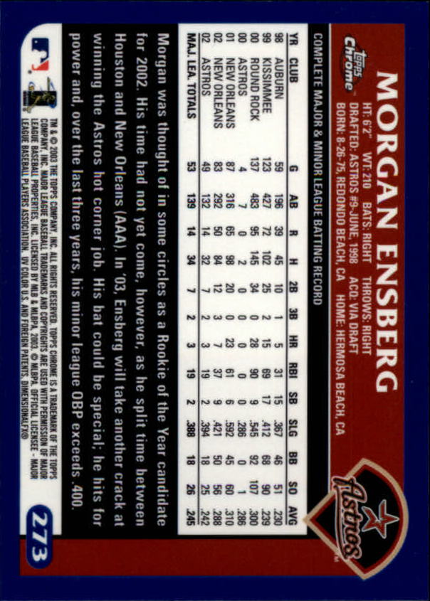 A6090- 2003 Topps Chrome BB Cards 251-440 +Inserts -You Pick- 15+ FREE US SHIP - Picture 39 of 297