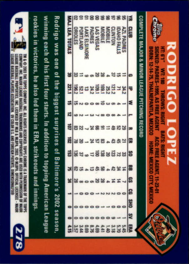 A6090- 2003 Topps Chrome BB Cards 251-440 +Inserts -You Pick- 15+ FREE US SHIP - Picture 47 of 297