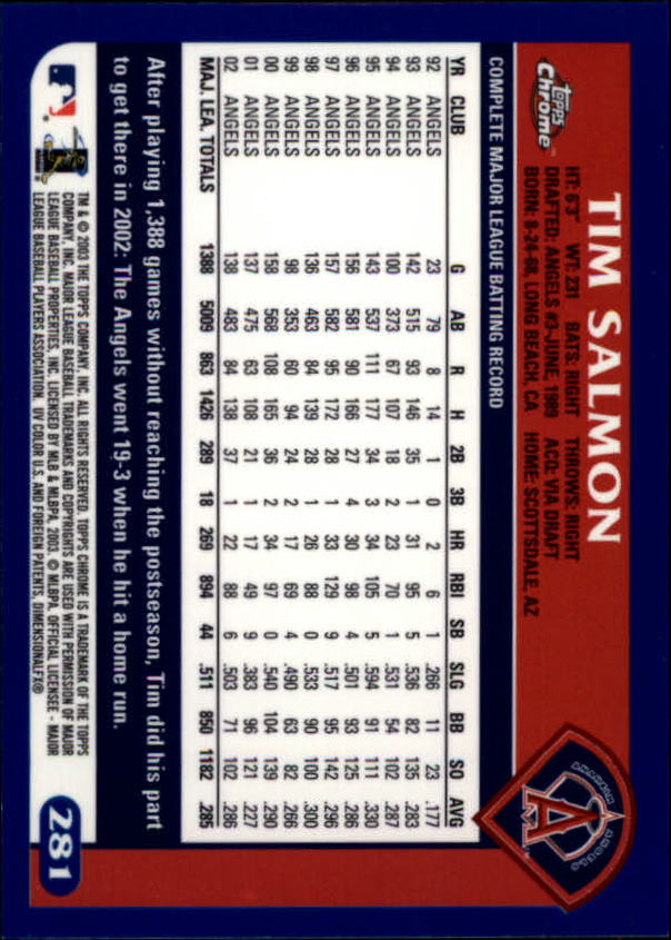 A6090- 2003 Topps Chrome BB Cards 251-440 +Inserts -You Pick- 15+ FREE US SHIP - Picture 53 of 297