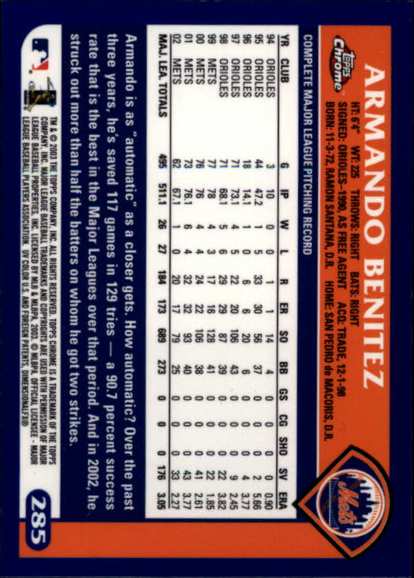 A6090- 2003 Topps Chrome BB Cards 251-440 +Inserts -You Pick- 15+ FREE US SHIP - Picture 59 of 297