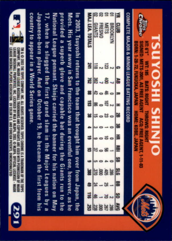 A6090- 2003 Topps Chrome BB Cards 251-440 +Inserts -You Pick- 15+ FREE US SHIP - Picture 67 of 297