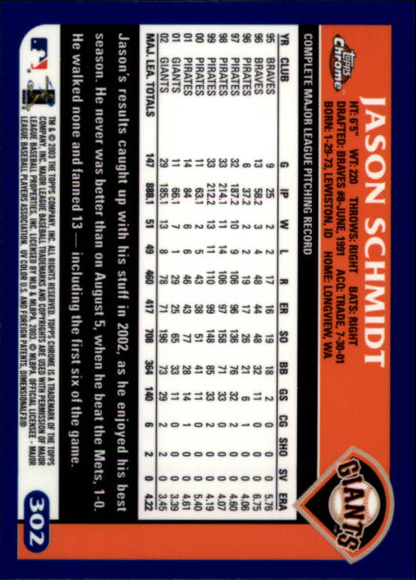 A6090- 2003 Topps Chrome BB Cards 251-440 +Inserts -You Pick- 15+ FREE US SHIP - Picture 83 of 297