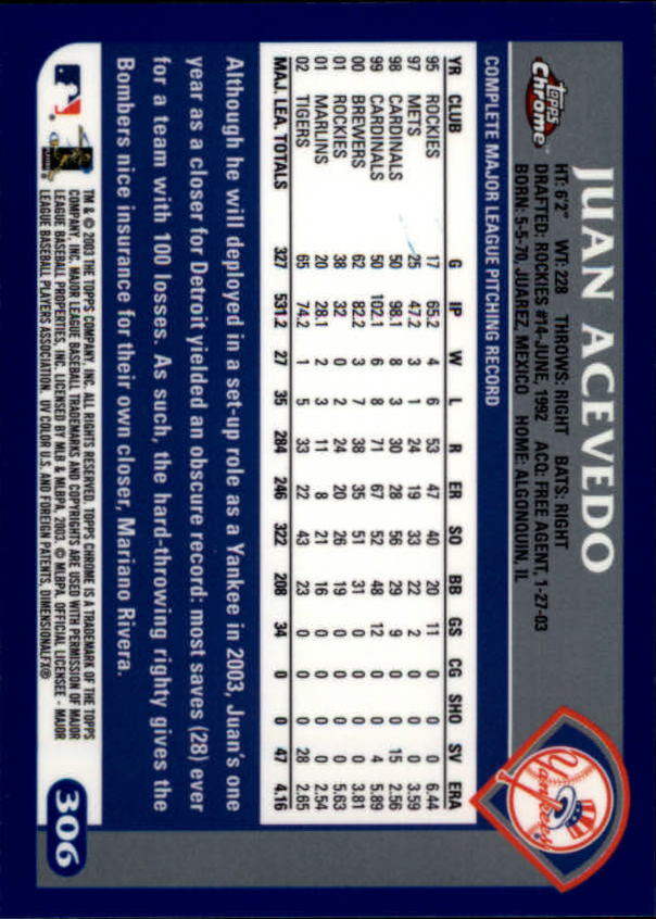 A6090- 2003 Topps Chrome BB Cards 251-440 +Inserts -You Pick- 15+ FREE US SHIP - Picture 89 of 297