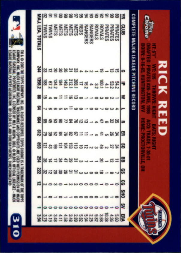 A6090- 2003 Topps Chrome BB Cards 251-440 +Inserts -You Pick- 15+ FREE US SHIP - Picture 97 of 297