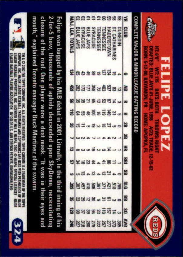 A6090- 2003 Topps Chrome BB Cards 251-440 +Inserts -You Pick- 15+ FREE US SHIP - Picture 111 of 297