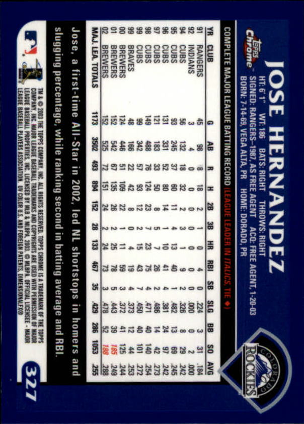 A6090- 2003 Topps Chrome BB Cards 251-440 +Inserts -You Pick- 15+ FREE US SHIP - Picture 115 of 297