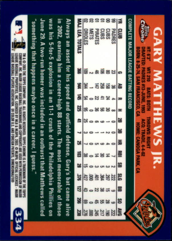 A6090- 2003 Topps Chrome BB Cards 251-440 +Inserts -You Pick- 15+ FREE US SHIP - Picture 125 of 297