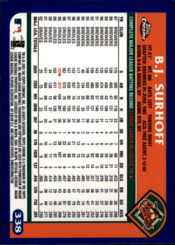 A6090- 2003 Topps Chrome BB Cards 251-440 +Inserts -You Pick- 15+ FREE US SHIP - Picture 133 of 297