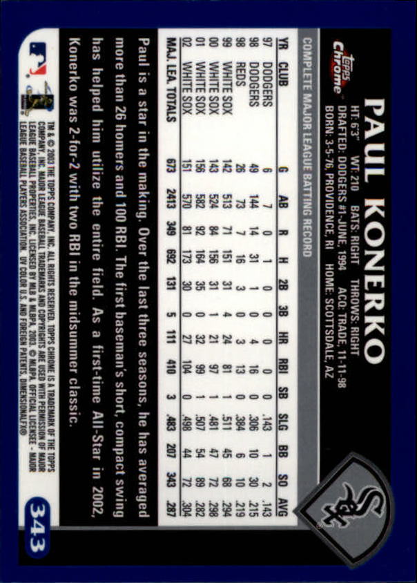 A6090- 2003 Topps Chrome BB Cards 251-440 +Inserts -You Pick- 15+ FREE US SHIP - Picture 141 of 297