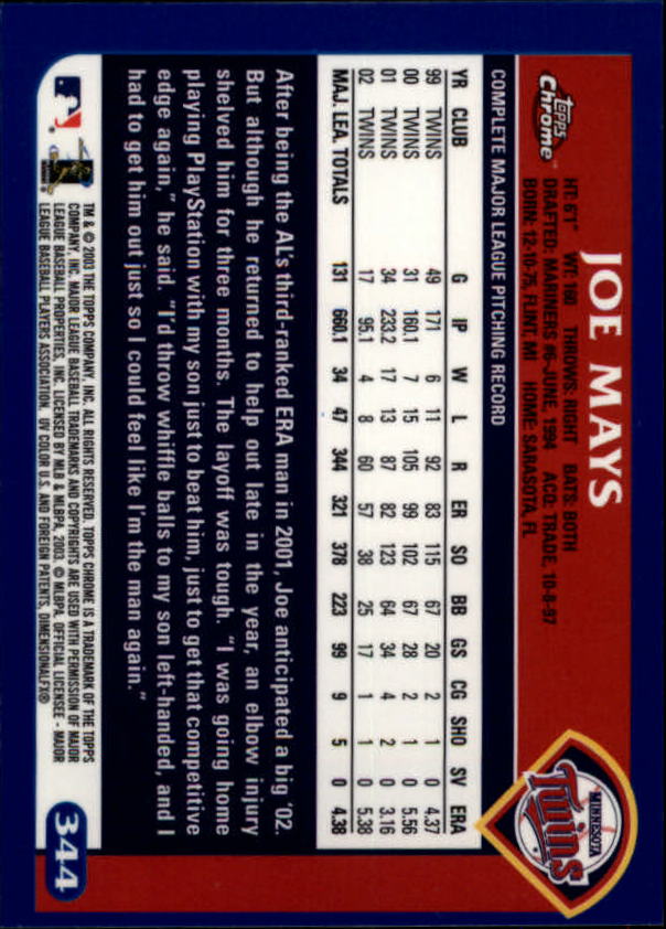 A6090- 2003 Topps Chrome BB Cards 251-440 +Inserts -You Pick- 15+ FREE US SHIP - Picture 143 of 297