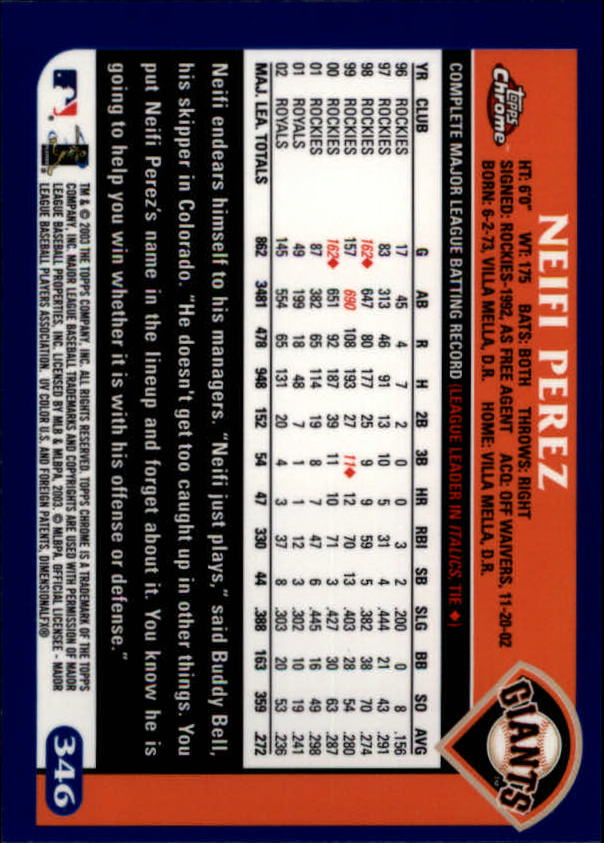 A6090- 2003 Topps Chrome BB Cards 251-440 +Inserts -You Pick- 15+ FREE US SHIP - Picture 147 of 297