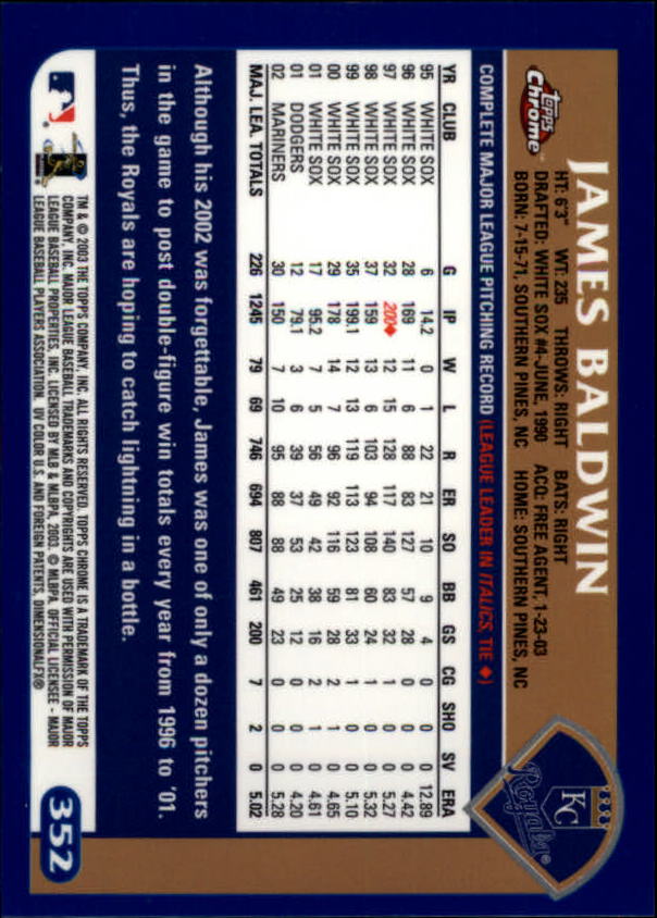 A6090- 2003 Topps Chrome BB Cards 251-440 +Inserts -You Pick- 15+ FREE US SHIP - Picture 157 of 297