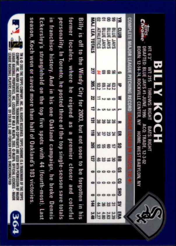 A6090- 2003 Topps Chrome BB Cards 251-440 +Inserts -You Pick- 15+ FREE US SHIP - Picture 173 of 297