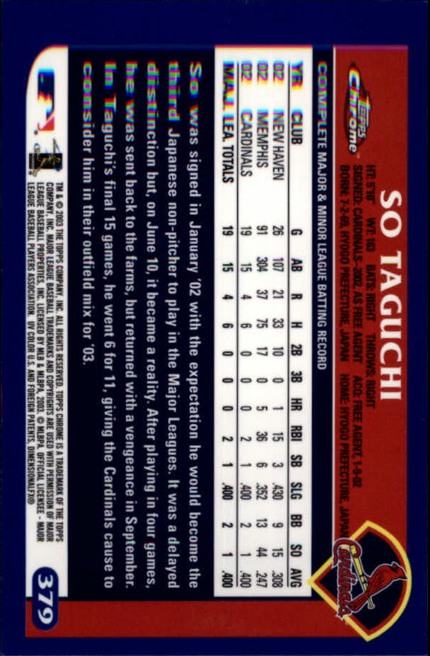 A6090- 2003 Topps Chrome BB Cards 251-440 +Inserts -You Pick- 15+ FREE US SHIP - Picture 193 of 297