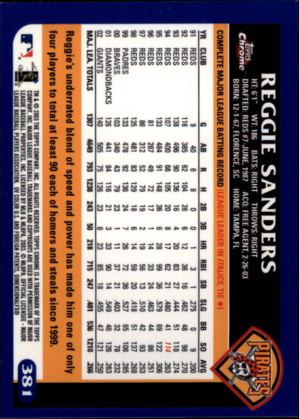 A6090- 2003 Topps Chrome BB Cards 251-440 +Inserts -You Pick- 15+ FREE US SHIP - Picture 197 of 297